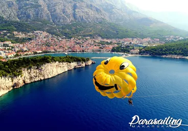 Parasailing over Makarska